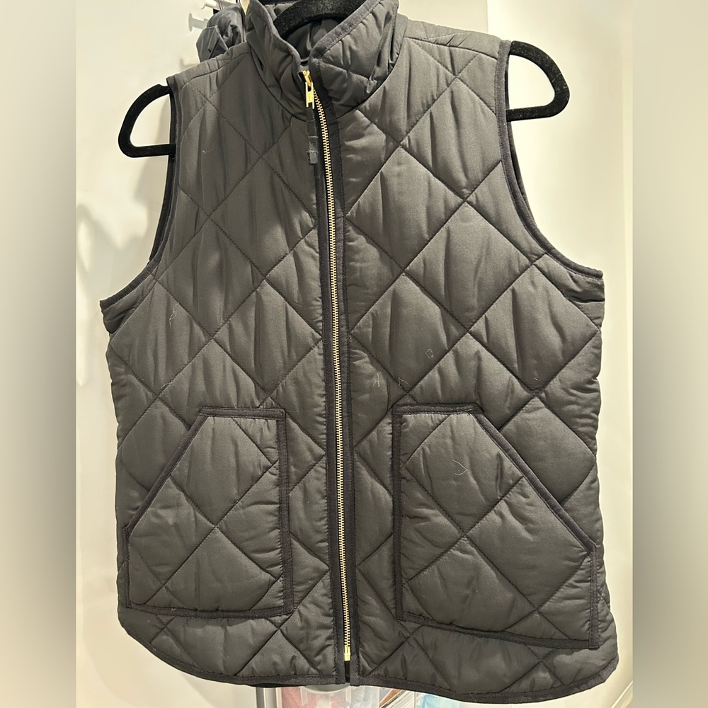 J. Crew Charcoal Quilted Vest